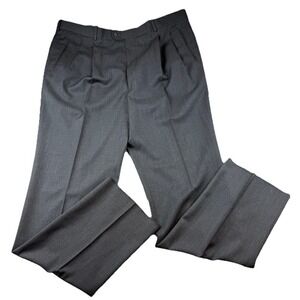 Bernard Zins Paris Wool Pleated Dress Pants Men's 42 NWT Gray Raw Hem France
